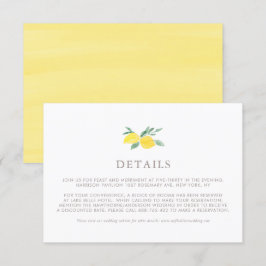 パステルウォーターカラーレモンサマー結婚ズ詳細 エンクロージャーカード