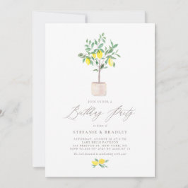 パステルウォーターカラーレモンツリーサマーバースデーパーティー 招待状