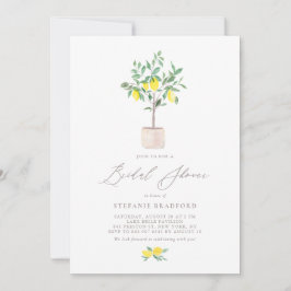 パステルウォーターカラーレモンツリーサマーブライダルシャワー 招待状