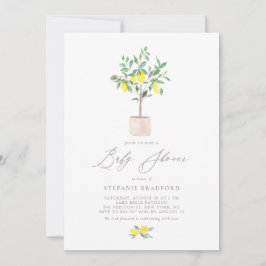 パステルウォーターカラーレモンツリーサマーベビーシャワー 招待状