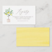 パステルウォーターカラーレモンツリー結婚ズレジストリ エンクロージャーカード (正面/裏面)