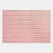 パステルウォーターカラーローズゴールドポルカドットストライプ ラッピングペーパーシート (正面2)