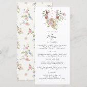 パステルウォーターカラーワイルドフラワー結婚ズメニュー メニュー (正面/裏面)