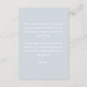 パステルウォーターカラー例示的ベビーシャワー エンクロージャーカード (裏面)