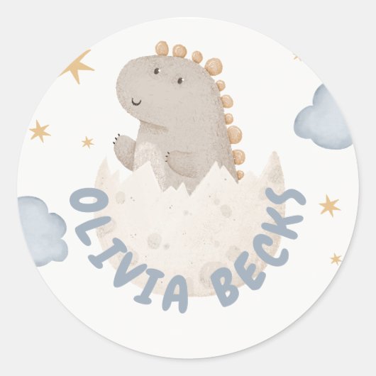 パステルウォーターカラー例示的ベビーシャワー ラウンドシール (正面)