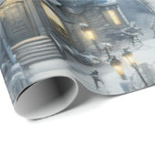 パステルウォーターカラー冬の森パターン ラッピングペーパー (ロールコーナー)