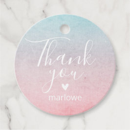 パステルウォーターカラー名サンキューユー誕生日アクア フェイバータグ