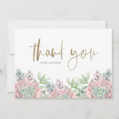 パステルウォーターカラー多肉乳児シャワー サンキューカード (正面)