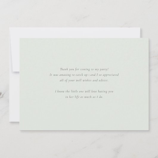 パステルウォーターカラー多肉乳児シャワー サンキューカード (裏面)