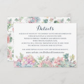 パステルウォーターカラー多肉植物詳細挿入カード 招待状 (正面/裏面)
