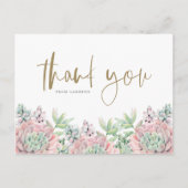 パステルウォーターカラー多肉植物誕生日サンキューユー ポストカード (正面)