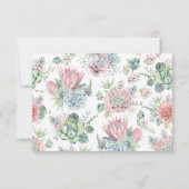 パステルウォーターカラー多肉結婚式RSVP応答 招待状 (裏面)