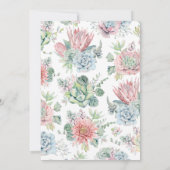 パステルウォーターカラー多肉類結婚式招待状 招待状 (裏面)