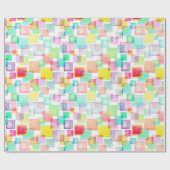 パステルウォーターカラー幾何シカラフルックモダンシック ラッピングペーパー (フラット)