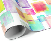 パステルウォーターカラー幾何シカラフルックモダンシック ラッピングペーパー (ロールコーナー)