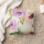 パステルウォーターカラー手絵を描花枕 クッション (ブランケット)