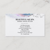 *~*パステルウォーターカラー抽象芸術シルバーグリッターブルー 名刺 (裏面)