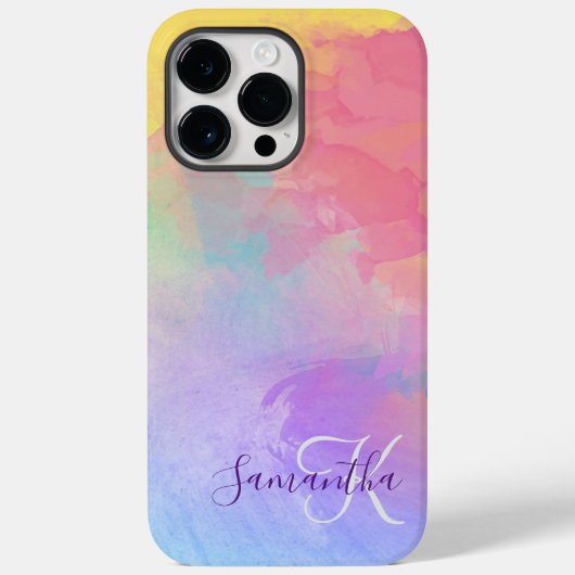 パステルウォーターカラー抽象芸術&モノグラム Case-Mate iPhoneケース (裏面)