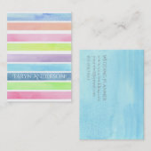 パステルウォーターカラー水平ストライプ 名刺 (正面/裏面)