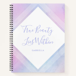 パステルウォーターカラー真の美しいは紫色の中にある ノートブック