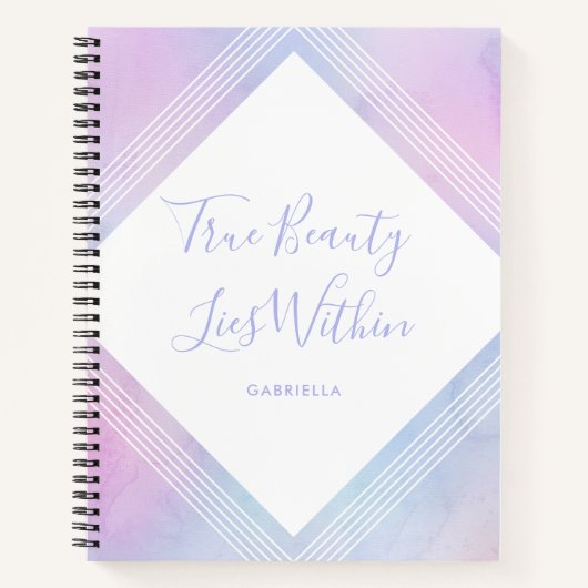 パステルウォーターカラー真の美しいは紫色の中にある ノートブック (正面)
