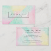 パステルウォーターカラー紙テクスチャジオメトリックデザイン 名刺 (正面/裏面)