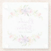 パステルウォーターカラー結婚フラワーズリース ガラスコースター (裏面)