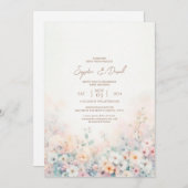 パステルウォーターカラー結婚式招待状 招待状 (正面/裏面)