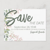 パステルウォーターカラー縁どフローラブライダルシャワーアンノ 案内ポストカード (正面)