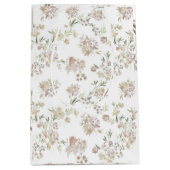 パステルウォーターカラー花ラッピング紙3 ミディアムペーパーバッグ (正面)