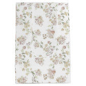 パステルウォーターカラー花ラッピング紙3 ミディアムペーパーバッグ (裏面)