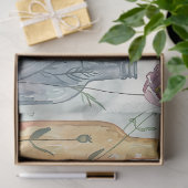 パステルウォーターカラー花模様インボトルデコページ 薄葉紙 (ギフト)