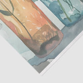 パステルウォーターカラー花模様インボトルデコページ 薄葉紙 (詳細)