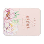 パステルウォーターカラー花模様愛あなたママミニマリスト マグネット (横)