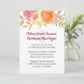 パステルウォーターカラー花模様結婚式招待状 招待状 (スタンド正面)