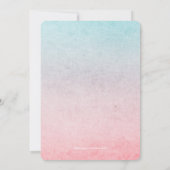 パステルウォーターカラー誕生日スランバーパーティーアクア 招待状 (裏面)