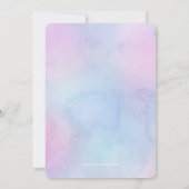 パステルウォーターカラー誕生日スランバーパーティーパープル 招待状 (裏面)