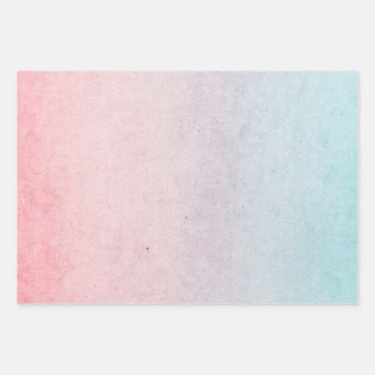 パステルウォーターカラー誕生日ネームアクアコーラル ラッピングペーパーシート (正面)