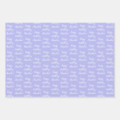 パステルウォーターカラー誕生日名ピンクパープル ラッピングペーパーシート (正面2)