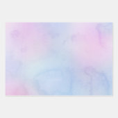 パステルウォーターカラー誕生日名ピンクパープル ラッピングペーパーシート (正面)