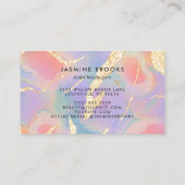 パステルウォーターカラー金ゴールドグリッター 名刺 (裏面)