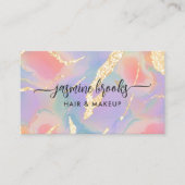 パステルウォーターカラー金ゴールドグリッター 名刺 (正面)