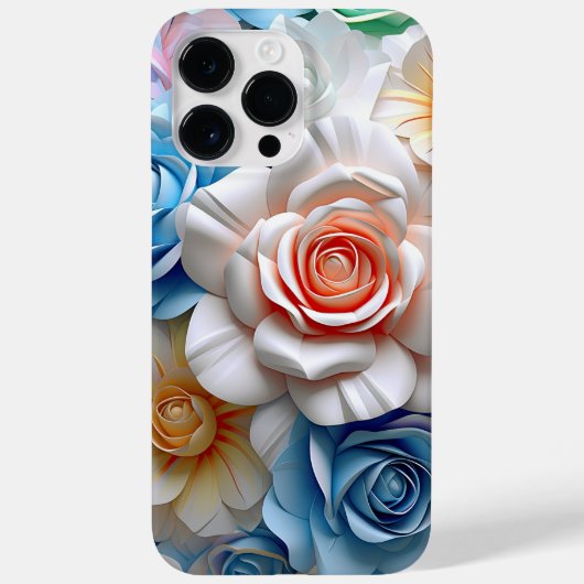 パステルウォーターカラー3-Dルックバラ Case-Mate iPhoneケース (裏面)