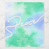 パステルウォーターカラー、平和 ワインラベル (シングルラベル)