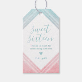 パステルウォーターカラーSweet sixteenサンキューアクア ギフトタグ