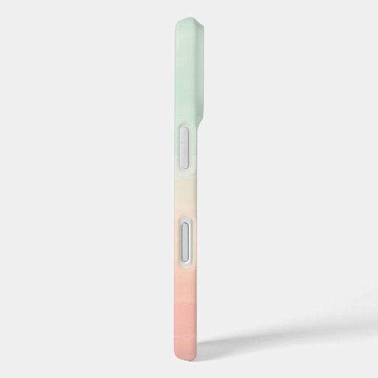 パステルウォーターストライプカラーのシーガラスとピーチネーム Case-Mate iPhoneケース (裏面 / 右)