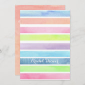 パステルウォーターストライプカラーブライダルシャワーカスタム 招待状 (正面/裏面)