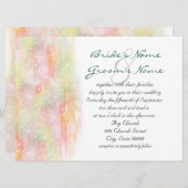 パステルウォーターハートウェディング招待 招待状 (正面/裏面)