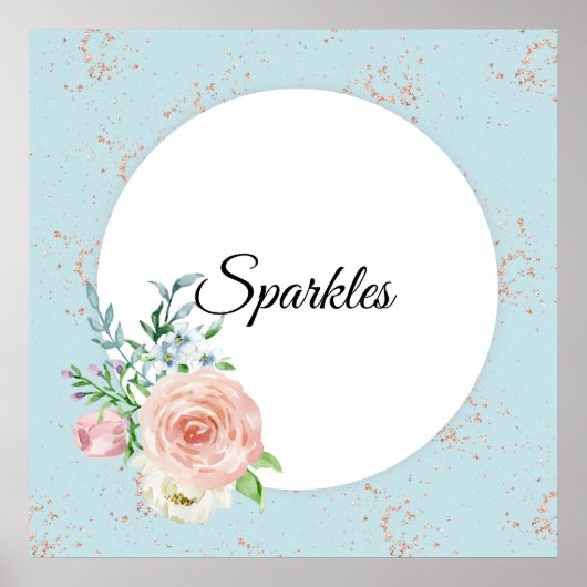 パステルウォーターバラカスタマイズ名付 ポスター (正面)