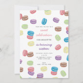 パステルウォーターフランスのカラーマカロン誕生日パーティー 招待状 (正面)